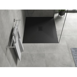 Mexen Hugo   SMC zuhanytálca  130 x 100 cm,  fekete ,  takaró fekete - 42701013-B Kompozit zuhanytálca Kompozit zuhanytálca