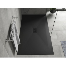 Mexen Hugo   SMC zuhanytálca  160 x 100 cm,  fekete ,  takaró fekete - 42701016-B Kompozit zuhanytálca Kompozit zuhanytálca