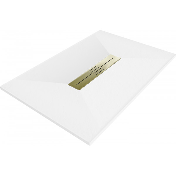 Mexen Toro   SMC zuhanytálca  100 x 70 cm, fehér ,  takaró arany - 43107010-G Kompozit zuhanytálca Kompozit zuhanytálca