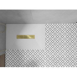 Mexen Toro   SMC zuhanytálca  100 x 70 cm, fehér ,  takaró arany - 43107010-G Kompozit zuhanytálca Kompozit zuhanytálca
