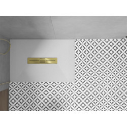Mexen Toro   SMC zuhanytálca  130 x 80 cm, fehér ,  takaró arany - 43108013-G Kompozit zuhanytálca Kompozit zuhanytálca