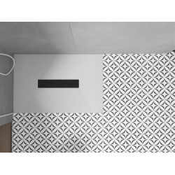 Mexen Toro   SMC zuhanytálca  100 x 80 cm, fehér ,  takaró fekete - 43108010-B Kompozit zuhanytálca Kompozit zuhanytálca