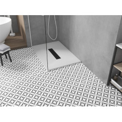 Mexen Toro   SMC zuhanytálca  130 x 80 cm, fehér ,  takaró fekete - 43108013-B Kompozit zuhanytálca Kompozit zuhanytálca