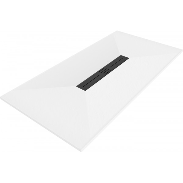 Mexen Toro   SMC zuhanytálca  150 x 80 cm, fehér ,  takaró fekete - 43108015-B Kompozit zuhanytálca Kompozit zuhanytálca