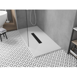 Mexen Toro   SMC zuhanytálca  150 x 80 cm, fehér ,  takaró fekete - 43108015-B Kompozit zuhanytálca Kompozit zuhanytálca