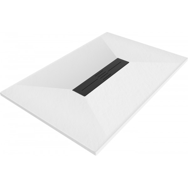 Mexen Toro   SMC zuhanytálca  100 x 90 cm, fehér ,  takaró fekete - 43109010-B Kompozit zuhanytálca Kompozit zuhanytálca