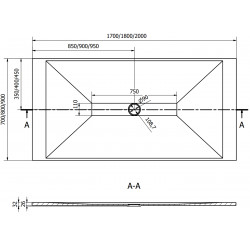 Mexen Toro   SMC zuhanytálca  170 x 90 cm, fehér ,  takaró fekete - 43109017-B Kompozit zuhanytálca Kompozit zuhanytálca