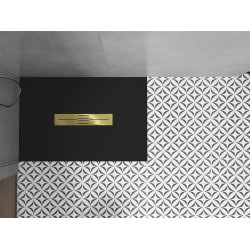 Mexen Toro   SMC zuhanytálca  130 x 80 cm,  fekete ,  takaró arany - 43708013-G Kompozit zuhanytálca Kompozit zuhanytálca