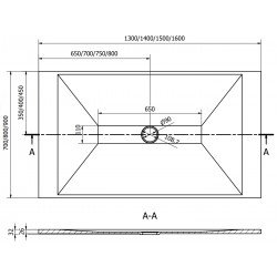 Mexen Toro   SMC zuhanytálca  130 x 80 cm,  fekete ,  takaró arany - 43708013-G Kompozit zuhanytálca Kompozit zuhanytálca