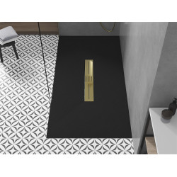 Mexen Toro   SMC zuhanytálca  150 x 80 cm,  fekete ,  takaró arany - 43708015-G Kompozit zuhanytálca Kompozit zuhanytálca