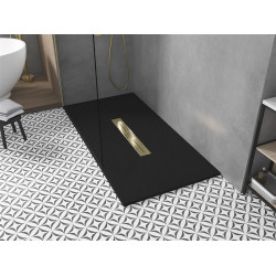Mexen Toro   SMC zuhanytálca  150 x 80 cm,  fekete ,  takaró arany - 43708015-G Kompozit zuhanytálca Kompozit zuhanytálca