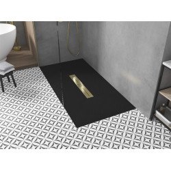 Mexen Toro   SMC zuhanytálca  150 x 80 cm,  fekete ,  takaró arany - 43708015-G Kompozit zuhanytálca Kompozit zuhanytálca