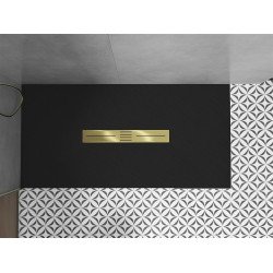 Mexen Toro   SMC zuhanytálca  150 x 80 cm,  fekete ,  takaró arany - 43708015-G Kompozit zuhanytálca Kompozit zuhanytálca