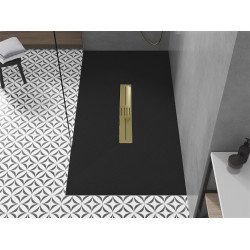 Mexen Toro   SMC zuhanytálca  160 x 80 cm,  fekete ,  takaró arany - 43708016-G Kompozit zuhanytálca Kompozit zuhanytálca