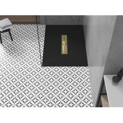 Mexen Toro   SMC zuhanytálca  120 x 90 cm,  fekete ,  takaró arany - 43709012-G Kompozit zuhanytálca Kompozit zuhanytálca