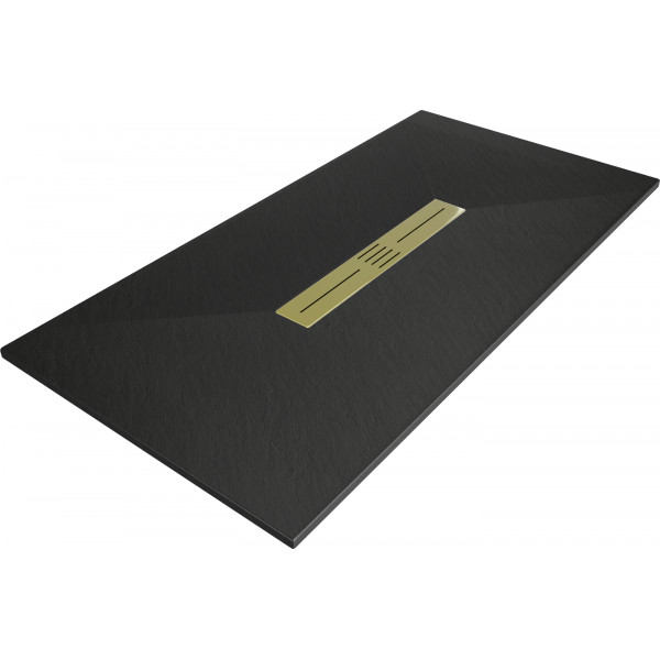 Mexen Toro   SMC zuhanytálca  170 x 90 cm,  fekete ,  takaró arany - 43709017-G Kompozit zuhanytálca Kompozit zuhanytálca