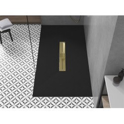 Mexen Toro   SMC zuhanytálca  170 x 90 cm,  fekete ,  takaró arany - 43709017-G Kompozit zuhanytálca Kompozit zuhanytálca