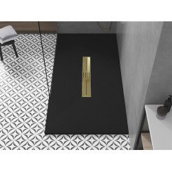 Mexen Toro   SMC zuhanytálca  170 x 90 cm,  fekete ,  takaró arany - 43709017-G Kompozit zuhanytálca Kompozit zuhanytálca