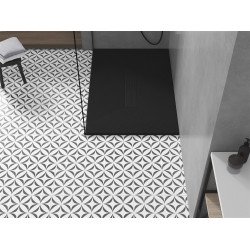 Mexen Toro   SMC zuhanytálca  110 x 70 cm,  fekete ,  takaró fekete - 43707011-B Kompozit zuhanytálca Kompozit zuhanytálca
