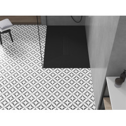 Mexen Toro   SMC zuhanytálca  100 x 80 cm,  fekete ,  takaró fekete - 43708010-B Kompozit zuhanytálca Kompozit zuhanytálca