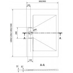 Mexen Egon   SMC zuhanytálca  100 x 80 cm,  fekete  - 4R708010 Kompozit zuhanytálca Kompozit zuhanytálca
