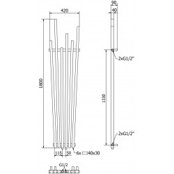 Mexen Omaha  Art  decor radiátor 1800 x 420 mm, 655 W, antracit - W208-1800-420-00-66 Dekor radiátor