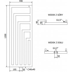 Mexen Alaska  Art  decor radiátor 1216 x 440 mm, 549 W, fekete - W205-1216-440-00-70 Dekor radiátor