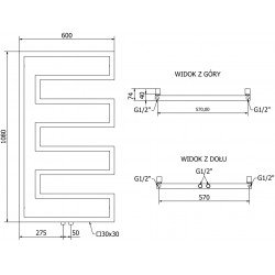 Mexen Floryda  Art  decor radiátor 1080 x 600 mm, 358 W, fekete - W206-1080-600-00-70 Dekor radiátor