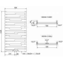 Mexen Provo  Art  decor radiátor 1125 x 600 mm, 799 W, fekete - W209-1125-600-00-70 Dekor radiátor
