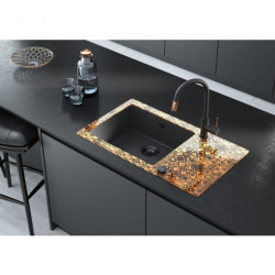 DEANTE CAPELLA ÜVEG-GRÁNIT MOSOGATÓ BRONZE (bemutató darab) 86x50x20 cm 1 medencés 1 medencés Deante