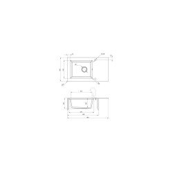 DEANTE CAPELLA ÜVEG-GRÁNIT MOSOGATÓ BRONZE (bemutató darab) 86x50x20 cm 1 medencés