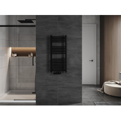 Mexen Mars Fürdöszobai radiátor 900 x 400 mm, 309 W, fekete - W110-0900-400-00-70 Törölközö száritó radiátor Törölközö száritó radiátor Fürdöszobai radiátor