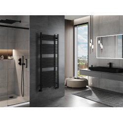Mexen Mars Fürdöszobai radiátor 1500 x 600 mm, 729 W, fekete - W110-1500-600-00-70 Törölközö száritó radiátor Törölközö száritó radiátor Fürdöszobai radiátor