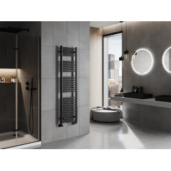 Mexen Hades Fürdöszobai radiátor 1500 x 400 mm, 574 W, fekete - W104-1500-400-00-70 Törölközö száritó radiátor Törölközö száritó radiátor Fürdöszobai radiátor