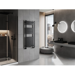 Mexen Uran Fürdöszobai radiátor 1200 x 500 mm, 527 W, fekete - W105-1200-500-00-70 Törölközö száritó radiátor Törölközö száritó radiátor Fürdöszobai radiátor