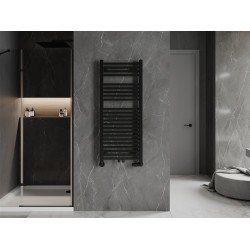 Mexen Pluton Fürdöszobai radiátor 1200 x 500 mm, 616 W, fekete - W106-1200-500-00-70 Törölközö száritó radiátor Törölközö száritó radiátor Fürdöszobai radiátor