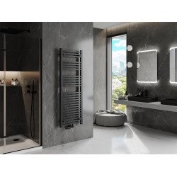 Mexen Pluton Fürdöszobai radiátor 1450 x 500 mm, 712 W, fekete - W106-1450-500-00-70 Törölközö száritó radiátor Törölközö száritó radiátor Fürdöszobai radiátor Fürdöszobai radiátor 493834 Mexen