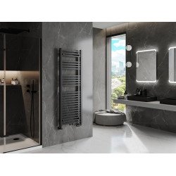 Mexen Pluton Fürdöszobai radiátor 1450 x 500 mm, 712 W, fekete - W106-1450-500-00-70 Törölközö száritó radiátor Törölközö száritó radiátor Fürdöszobai radiátor