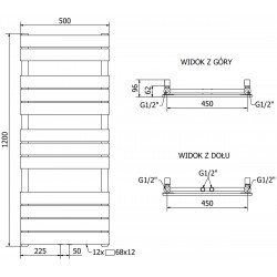 Mexen Ceres Fürdöszobai radiátor 1200 x 500 mm, 610 W, fehér - W111-1200-500-00-20 Törölközö száritó radiátor Törölközö száritó radiátor Fürdöszobai radiátor