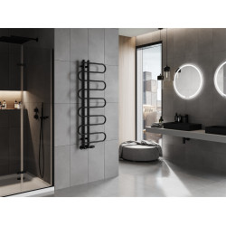 Mexen Kiso Fürdöszobai radiátor 1250 x 500 mm, 256 W, fekete - W114-1250-500-00-70 Törölközö száritó radiátor Törölközö száritó radiátor Fürdöszobai radiátor Fürdöszobai radiátor 493834 Mexen