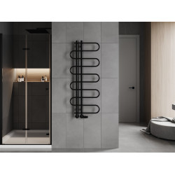 Mexen Kiso Fürdöszobai radiátor 1250 x 500 mm, 256 W, fekete - W114-1250-500-00-70 Törölközö száritó radiátor Törölközö száritó radiátor Fürdöszobai radiátor