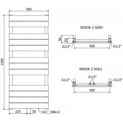 Mexen Ceres Fürdöszobai radiátor 1200 x 500 mm, 481 W, króm - W111-1200-500-00-01 Törölközö száritó radiátor Törölközö száritó radiátor Fürdöszobai radiátor