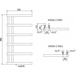 Mexen Jukon Fürdöszobai radiátor 988 x 500 mm, 461 W, antracit - W116-0988-500-00-66 Törölközö száritó radiátor Törölközö száritó radiátor Fürdöszobai radiátor