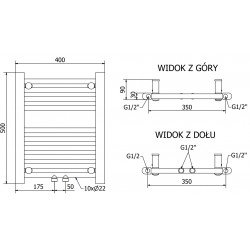 Mexen Mars Fürdöszobai radiátor 500 x 400 mm, 140 W, arany - W110-0500-400-00-50 Törölközö száritó radiátor Törölközö száritó radiátor Fürdöszobai radiátor