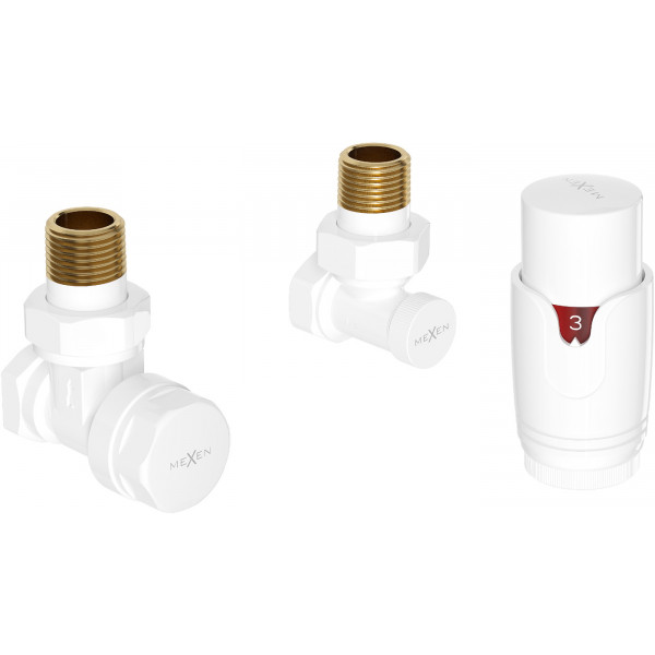 Mexen G00  termosztatikus szett, szögletes, fehér - W901-900-20 Termosztatikus fej készletek