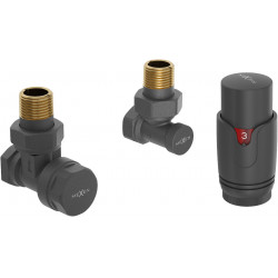 Mexen G00  termosztatikus szett, szögletes, antracit  - W901-900-66 Termosztatikus fej készletek Termosztatikus fej készletek 500051 Mexen