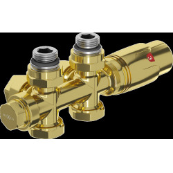 Mexen G00 szögletes/egyenes termosztatikus készlet, Duplex, DN50, arany  - W908-900-50 Termosztatikus fej készletek Termosztatikus fej készletek 500051 Mexen