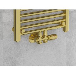 Mexen G00 szögletes/egyenes termosztatikus készlet, Duplex, DN50, arany  - W908-900-50 Termosztatikus fej készletek Termosztatikus fej készletek 500051 Mexen