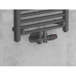 Mexen G00 szögletes/egyenes termosztatikus készlet, Duplex, DN50, antracit  - W908-900-66 Termosztatikus fej készletek Termosztatikus fej készletek 500051 Mexen