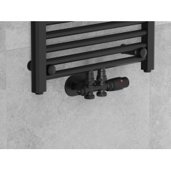 Mexen G00 szögletes/egyenes termosztatikus készlet, Duplex, DN50, fekete - W908-900-70 Termosztatikus fej készletek Termosztatikus fej készletek 500051 Mexen